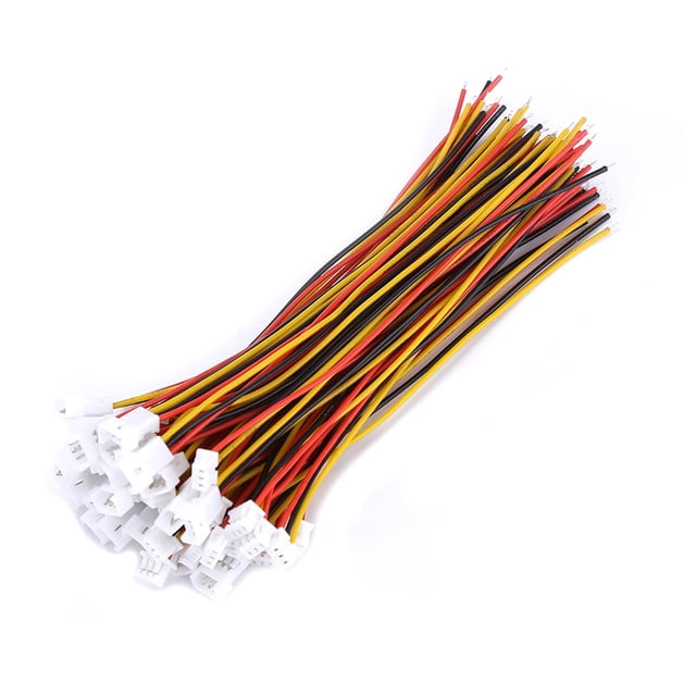 Conector Jst, 20 juegos/paquete Micro JST 1,25 MM conector macho y hembra de 2 pines/3 pines con cables conectores de placa de circuito(3Pin)