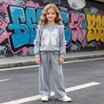thumbnail image 2 of eczipvz Beach Outfit Toddler Girl Toddler Girl Clothes Sets Fall Winter Warm Sweatshirt Pants Long Sleeve Winter Outfits Grey,5-6 Years, 2 of 9