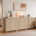 thumbnail image 3 of ARKANTOS Sideboard Buffet Cabinet with Rattan Door, Set of 3, Light Natural Oak, 3 of 10