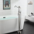 thumbnail image 2 of CASAINC Single Handle Classical Freestanding Bathtub Faucet with Hand Shower in Brushed Nickel, 2 of 10