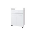 thumbnail image 3 of FM FURNITURE Burnside Kitchen Cart with 2 Doors and 1 Drawer, White, 3 of 6
