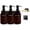 Brown, variant on Shampoo and Conditioner Dispenser - Shower Soap Dispenser Wall Mounted - 17 fl oz Set of 3 Black Plastic Bottles with Plastic Pumps & No-Drill Adhesive Holders for Bathroom