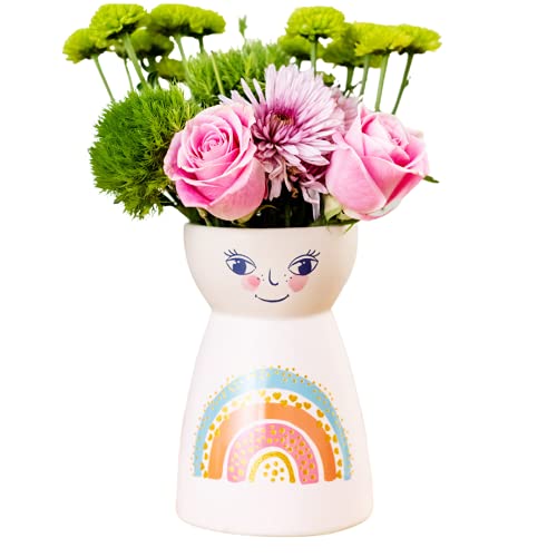 Creative Rainbow Pitcher Vase Decorative Flower Pot Flower Arrangement Vase Table Centerpieces for Home Garden Funny Silicone Vase