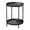 Black, variant on Modern Two-Tier Round Side Table - Dual-Layer Metal Design with Non-Slip Gray Feet, Space-Saving Accent Table for Living Room/Bedroom - Peacock Blue