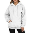 thumbnail image 2 of Womens Hoodie 2025 Fall Winter Blank Plain Basic Comfort Hoodies with Pockets Hooded Sweatshirt Hoodie Women Pullover, 2 of 5