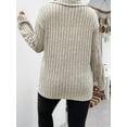 thumbnail image 6 of Women Plus Size Casual Knit Sweater Lapel V Neck Solid Color Tops Light-Weight Long Sleeve Blouses XXXL, 6 of 8