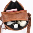 thumbnail image 3 of Bolsa retro de cuero suave para mujer, bandolera con múltiples bolsillos (marrón) Likrtyny Para Estrenar, 3 of 9