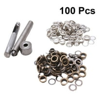 HEALEEP Copper Grommets Eyelets 100 Sets Grommets Kit for Awnings Tents Store Use in Antique Brass Silver 4Mm Diameter