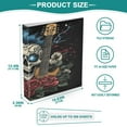 thumbnail image 5 of WOBOGO Blue Hair Skull Guitar Pattern File Folders Extra Large Capacity to Hold 200 Sheets of Documents Hard Shell Ring Binder for School Home Office, 5 of 10