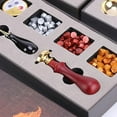 thumbnail image 2 of veasfak 4PCS/Set Vintage Seal Stamp Kit Tea Candle Melting Spoon for Wedding Envelopes Card DIY Sealing Craft Gift Rose, 2 of 4