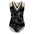 thumbnail image 3 of Yeahdor Combinaisons de Gymnastique Sans Manches pour Filles, une Pièce, Strass Pailletés, Col Rond, Costume de Ballerine, Noir 6, 3 of 5