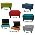thumbnail image 3 of MJL Furniture   Wood Polyester-upholstered Storage Ottoman Teal, 3 of 5