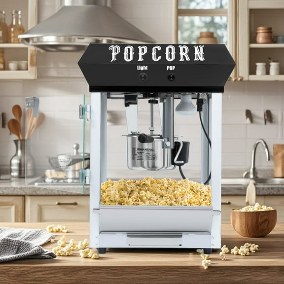 Weetoo Countertop Popcorn Machine Maker 6 oz with Measuring Spoon, Black