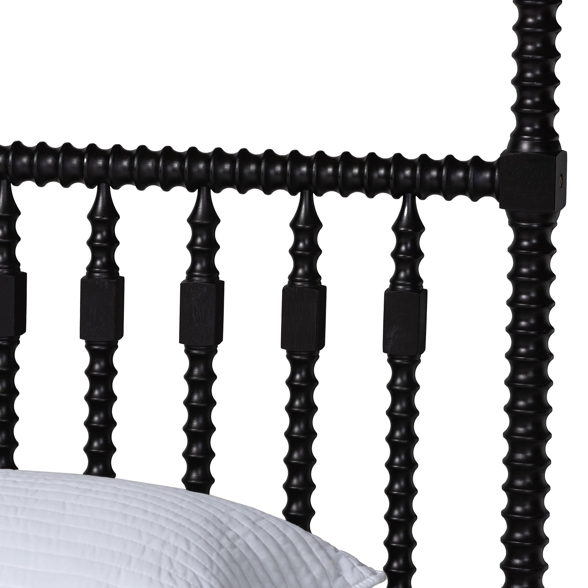 Baxton Studio Callison Farmhouse Canopy Bed, King, Black