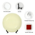 thumbnail image 4 of Picia Lemon Yellow Checkboard Pattern Bone China Decorative Plate – Wall Decor with Stand and Adhesive, Elegant Ornament for Living Room, Office, or Entryway-6in, 4 of 6