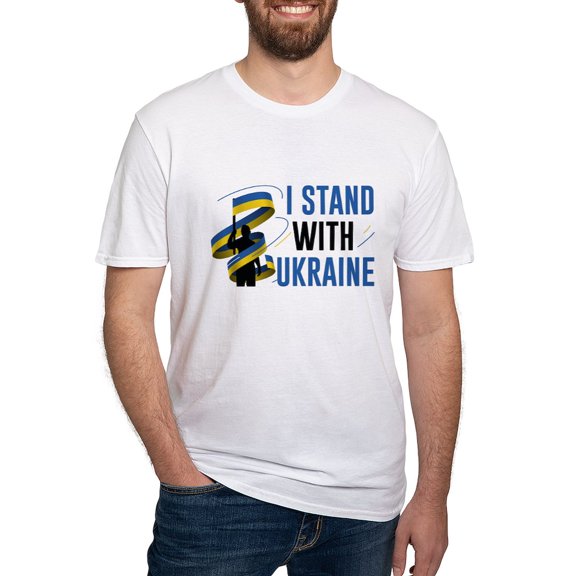 CafePress - I Stand With Ukraine Fitted T Shirt - Fitted T-Shirt, Vintage Fit Soft Cotton Tee