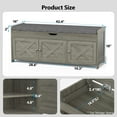 thumbnail image 4 of CHITOOMA 43.4" Shoe Storage Bench with Cushion and Barn Doors for Entryway, Bedroom, Shoe Rack Bench Adjustable Shelf with Lift Top Storage, 440 lbs, Grey, 4 of 11