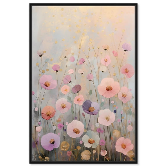 Tiny Blooms II Canvas Nature Wall Decor by Art Remedy, Black Frame, 10 x 15
