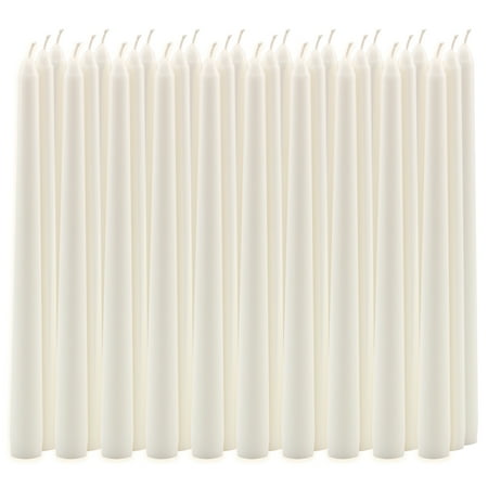 10" 30pk Taper Candle White - Stonebriar Collection: Dripless, Smokeless, Machine-Poured, Unscented