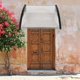thumbnail image 6 of Window Door Awning Canopy 40" x 40" Polycarbonate Cover Outdoor Window Awning Exterior Front Door Overhang Patio Awning for Sun Shutter, UV, Rain, Snow Protection, Hollow Sheet Silver Black, 6 of 15