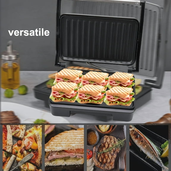 Dual Heating Electric Steak Grill - Non-Stick Double-Sided Multifunctional Cookware, Indoor Barbecue Grill for Steak/Sandwich/Hamburger, Easy to Store & Clean, Compact Indoor Grilling Appliance