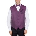 thumbnail image 1 of Men's Solid Fomal Vest, Bow Tie, & Hanky Purple for Tuxedo and Suit, 1 of 1