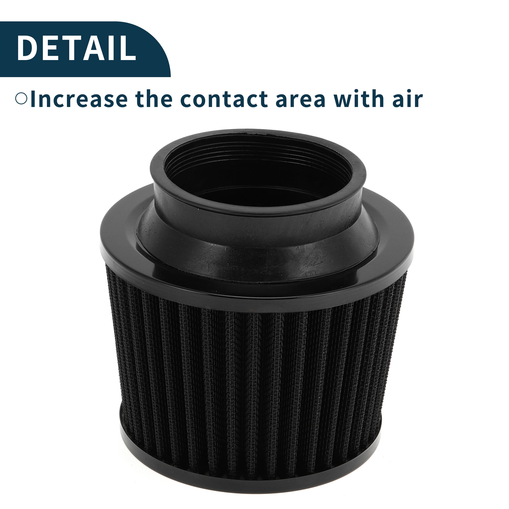 Unique Bargains Engine Air Filter 76mm High Flow Clamp-On Cold Air Intake Filter for Car