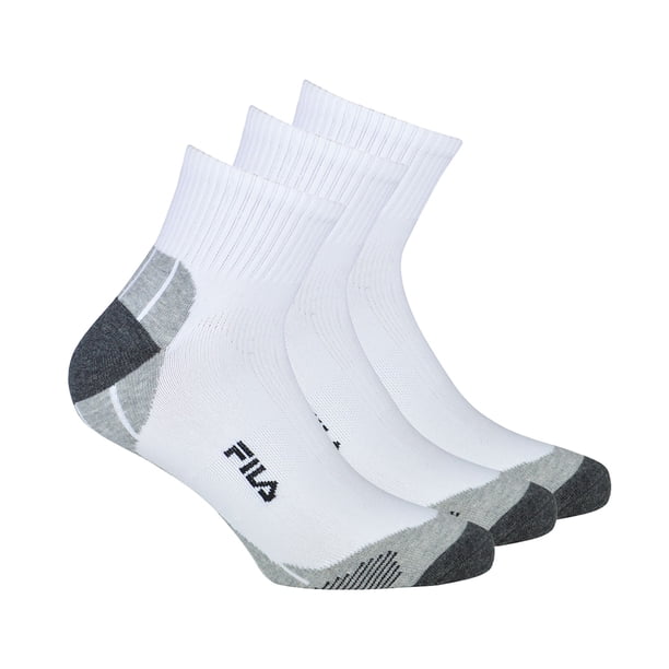 FILA Calcetines unisex, 3 Pares - Quarter Multisport, calcetines cortos Blanco 35-38