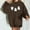 Brown, variant on Lolmot Womens Fleece Sweatshirt Halloween Cute Ghost Print Pullover Teen Girl Trendy Loose Casual Long Sleeve Crewneck Going out Tops