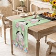 thumbnail image 4 of Easter Bunny Table Runner - 108 Inch Long, Kitchen Dining Table Runner Dresser Scarves, Colorful Eggs Cute Rabbit Green Country Wooden Farmhouse Decor for Coffee Tables Wedding Party Banquet, 4 of 5