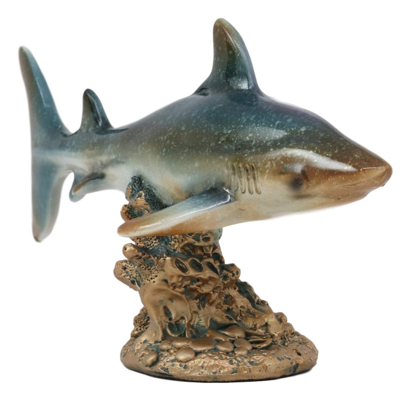 Ebros Gift 7" Long Ocean Marine Beach Coastal Predator Great White Shark Swimming Over Coral