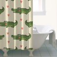 thumbnail image 4 of Beige Crocodiles Hearts Pattern Shower Curtain 36"x72" ,Bathroom Decorative Shower Curtains Set with 12 Hooks,Modern Waterproof Washable Shower Curtain, 4 of 6