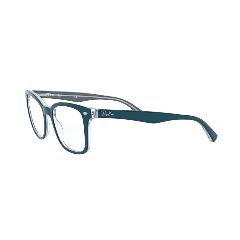Ray-Ban RB5285 5763 Blue Teal Square Eyeglasses Frames with Case 53-19-145 Ray-ban Eyeglasses RB 5285 5763 Polished Turquoise Square  main image 3