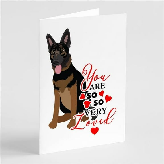 German Shepherd Bicolor so Loved Greeting Cards and Envelopes Pack of 8 7 in x 5 in