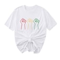 thumbnail image 1 of Camiseta de Cuello Redondo Impresa Nueva Moda Casual de Manga Corta de las Mujeres, Mezcla Ligera de Poliéster para la Primavera, 1 of 6