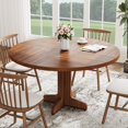 thumbnail image 4 of BeesClover Round Dining Table for 4, 47 Inch Kitchen Table with Wooden Base, Circle Dining Table for Dining Room, Living Room, Kitchen(Without Chairs), 4 of 6