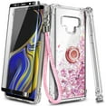 thumbnail image 6 of Nagebee Case for Samsung Galaxy Note 9 with Screen Protector (Soft Full Coverage), Sparkle Glitter Liquid Bling Diamond [Ring Holder & Wrist Strap] Women Girls Cute Case (Rose Gold), 6 of 6