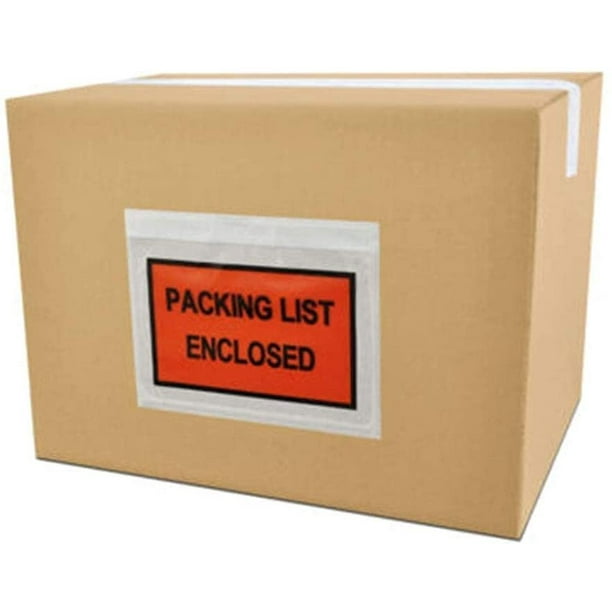 100 Pack Clear Packing List Envelopes 10 x 13 Adhesive Shipping