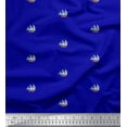 thumbnail image 1 of Soimoi Blue Rayon Crepe Fabric Yacht Nautical Fabric Prints By Yard 46 Inch Wide, 1 of 1