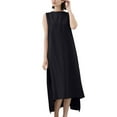 thumbnail image 4 of Dresses For Women Summer Casual Sleeveless Crew Neck Flowy Maxi Tank Dresses Straight Sundresses for Women Trendy Black Free Size, 4 of 7