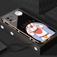 thumbnail image 3 of Xiaomi 11 10 Lite 11T 10T Pro 10S 10 9 8 Lucky Doraemon Lisa plating square edge shell Exquisita Cubierta De Concha Blanda, 3 of 4