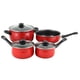 thumbnail image 1 of Batería de cocina Gibson 7 PZS Rojo Acero ANTIADHERENTE Mango baquelita CASSE//LMAN-R, 1 of 3