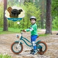 thumbnail image 2 of Costway 14" Kid's Bike with Removable Training Wheels & Basket for 3-5 Years Old Blue, 2 of 8