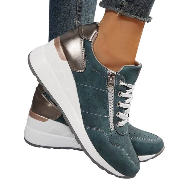 Zapatos para caminar de mujer, zapatos casuales de moda para mujer, zapatos deportivos con cordones, zapatos de suela gruesa para mujer, zapatos para correr de mujer