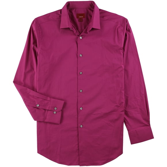 Alfani - Camisa de vestir con botones elásticos para hombre, color rosa, cuello de 16 a 16,5 pulgadas, manga de 34 a 35 pulgadas