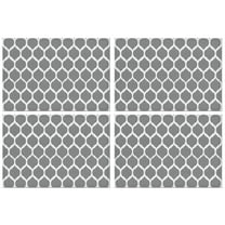 Gray Geometric Quatrefoil Pattern Summer Placemats Table Placemats Set Of 4-Linen Kitchen Washable Placemats Table Mats 11.8"x17.7"Non-Slip Heat Resistant