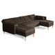 thumbnail image 5 of Sala Modular Doble Chaise Makora Brandon con Memory Foam y Respaldo Ajustable Lino Chocolate, 5 of 7