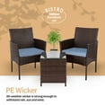 thumbnail image 3 of Pyramid Home Decor  Rattan 3-piece Patio Bistro Set Grey, 3 of 3