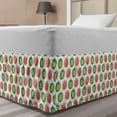 thumbnail image 1 of Watermelon Bed Skirt, Watercolor Style Tropical Fruit Pattern Cut in Half Fresh Summer Taste, Elastic Bedskirt Dust Ruffle Wrap Around for Bedding Decor, 4 Sizes, Green Coral White, by Ambesonne, 1 of 2