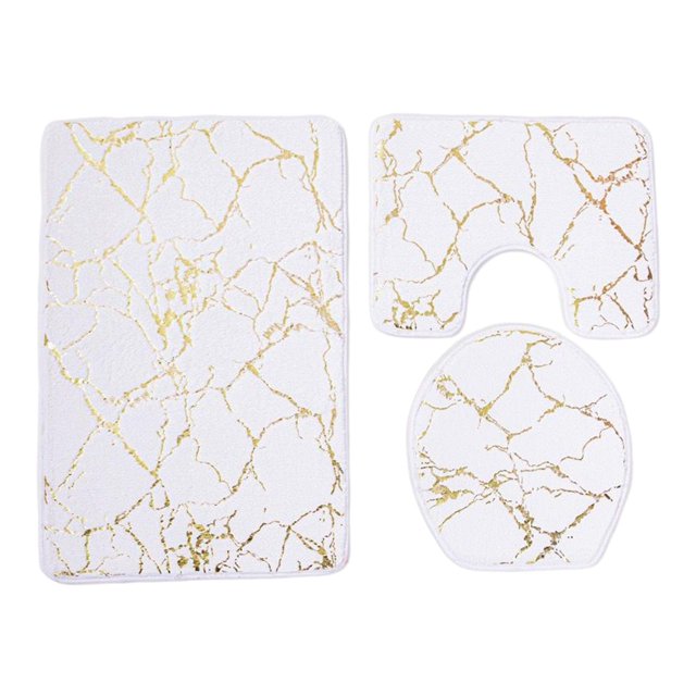 Juego de alfombras de baño, alfombras absorbentes de agua, felpudo antideslizante, alfombra lavable, Pedestal Blanco